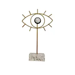 GENERICO - Adorno Decorativo De Ojo Dorado Figura Decorativa 28x17cm