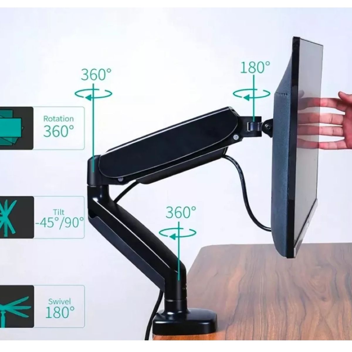 GENERICO - Soporte Monitor Neumático Escritorio 13-27 Pulgadas