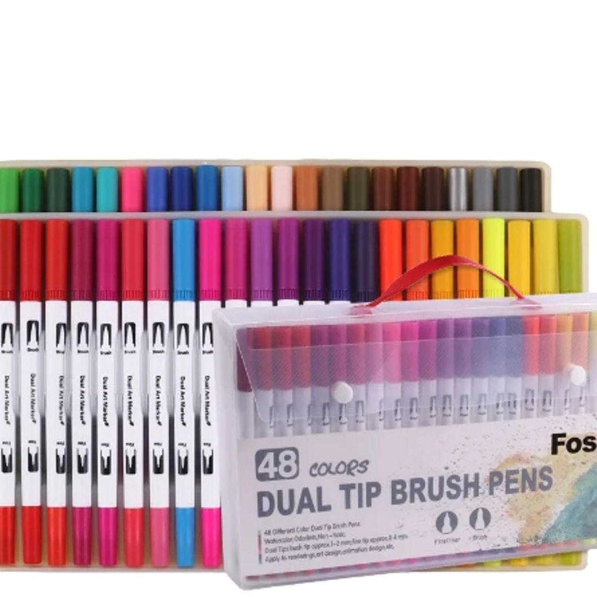 FOSKA - Set 48 lettering marcadores doble punta pincel brush