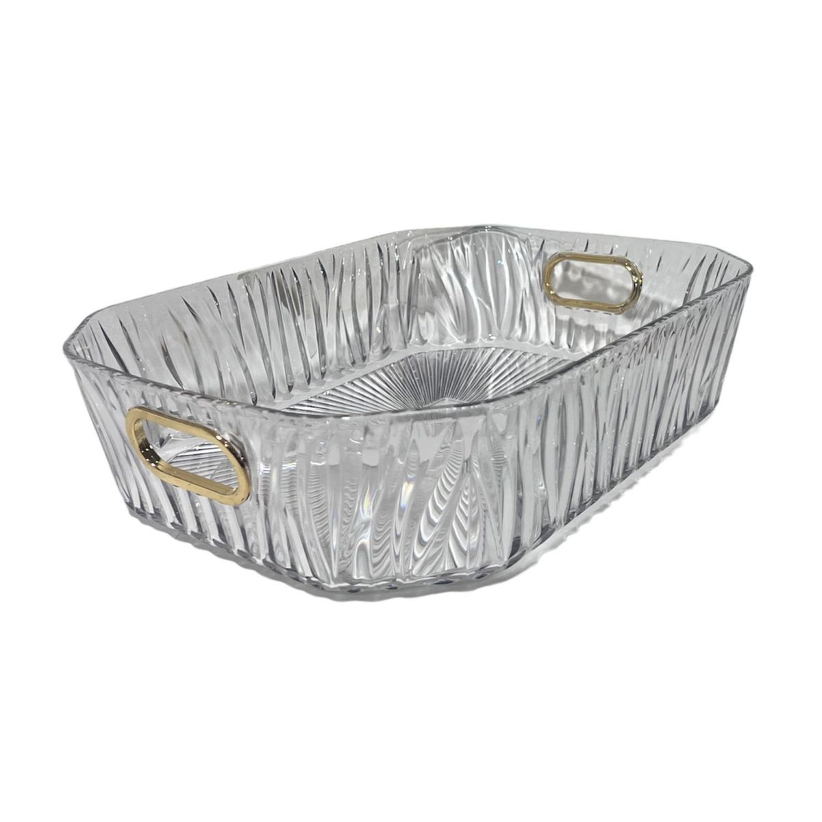 GENERICO - Bandeja Elegante Servir Dorado Acrilico Grande