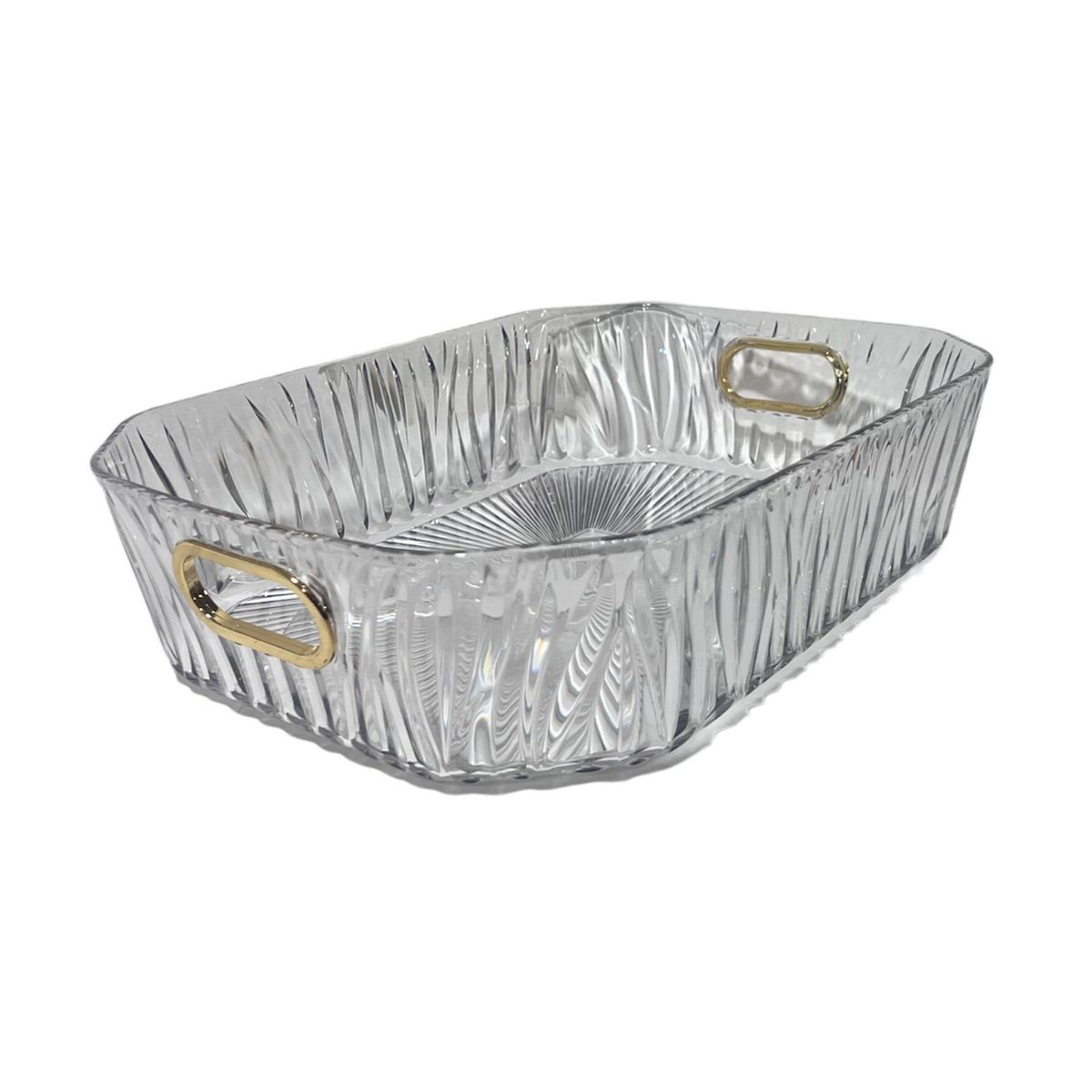 GENERICO - Bandeja Elegante Servir Dorado Acrilico Grande