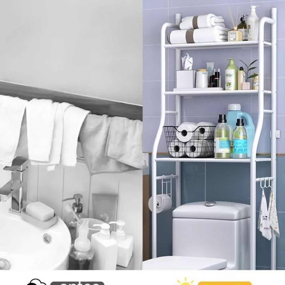 GENERICO - Estante Mueble Organizador Baño 3 Niveles Repisa Nanmao Color Blanco