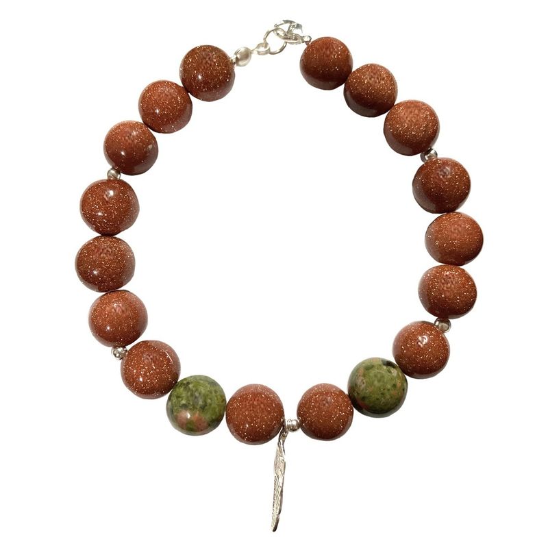 TAETHAI - Pulsera de plata 925 con Aventurina
