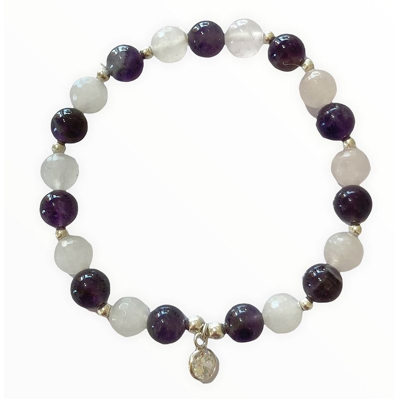 TAETHAI - Pulsera de plata 925 con Cuarzos y Amatistas