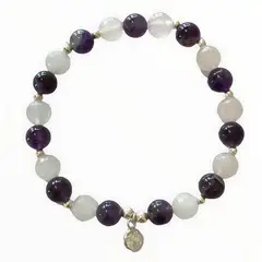 TAETHAI - Pulsera de plata 925 con Cuarzos y Amatistas