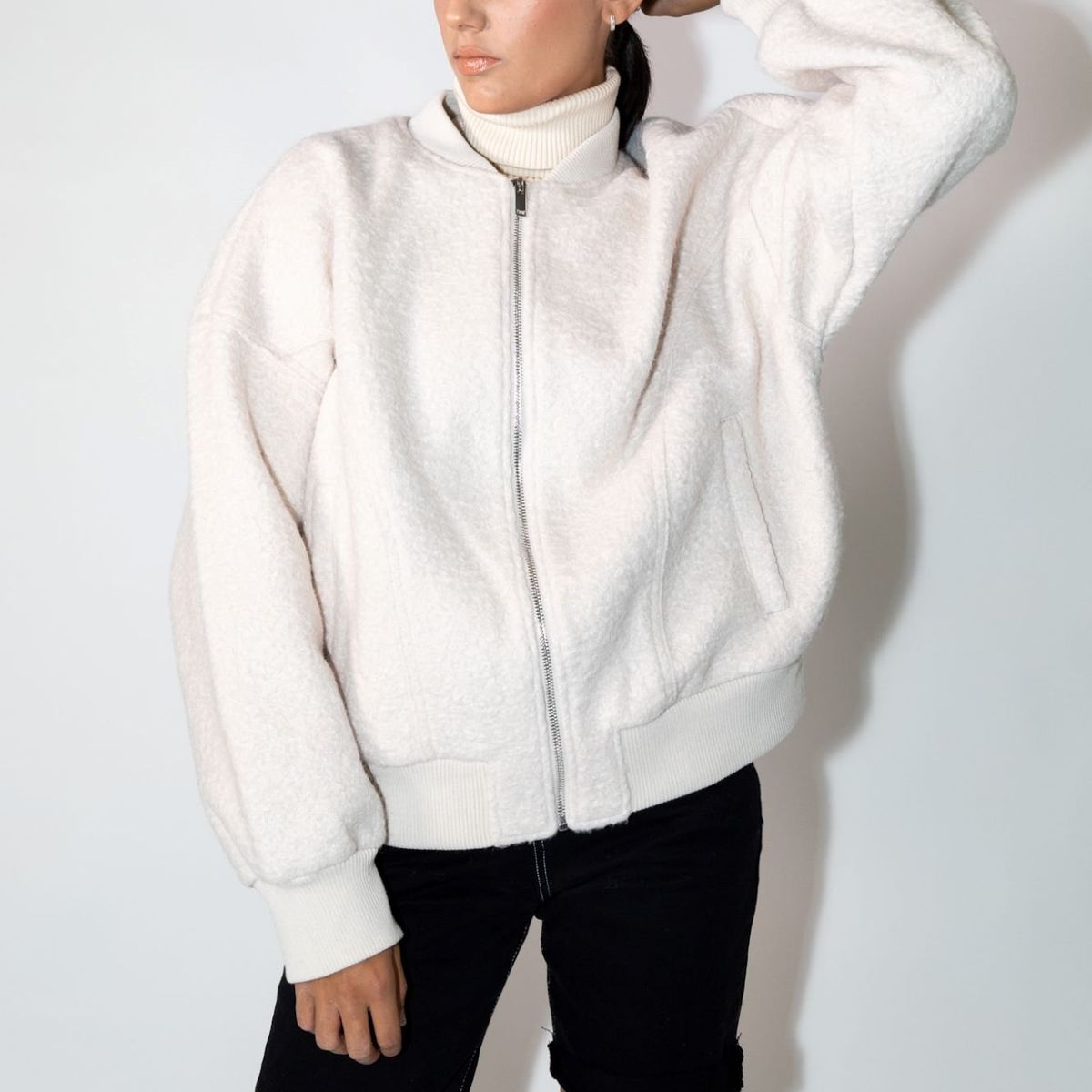 MOMCHIC - Chaqueta Bomber Paño Crudo