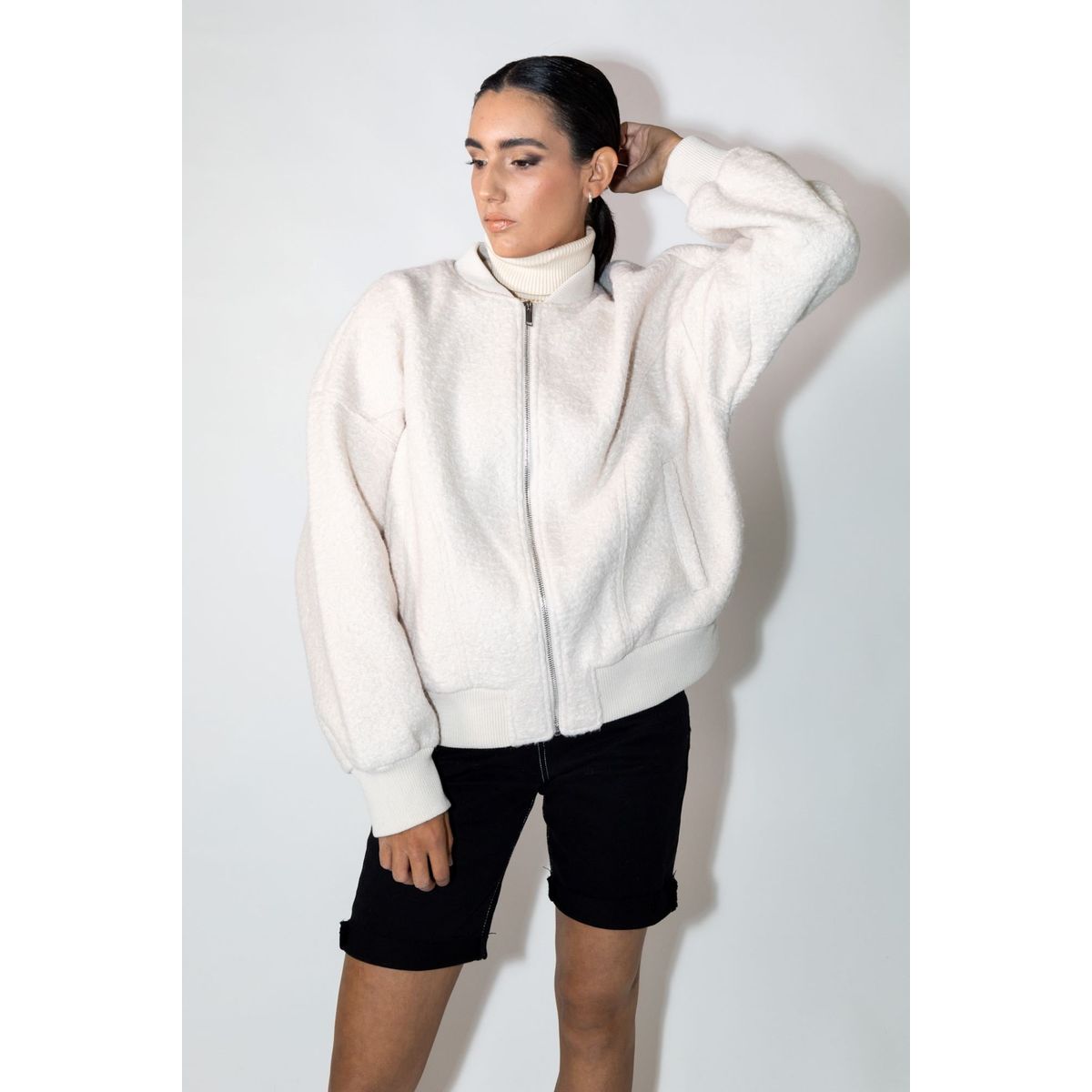 MOMCHIC - Chaqueta Bomber Paño Crudo