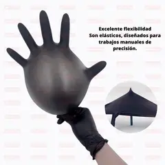 GENERICO - Guante de Nitrilo Negro Talla M 100 unidades