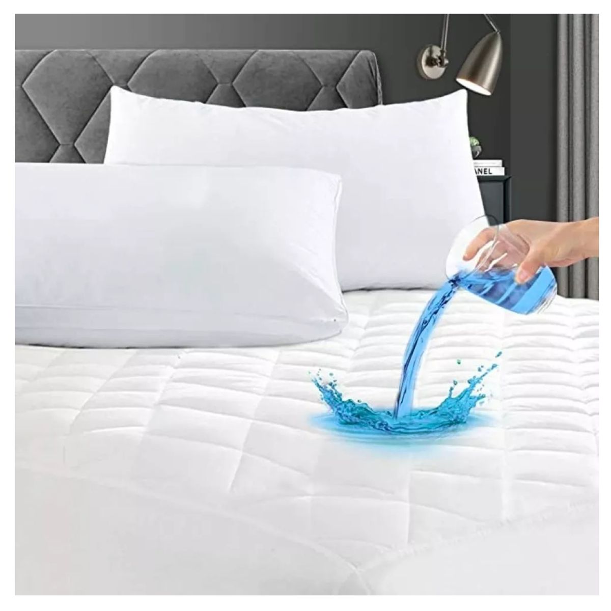 GENERICO - Cubre Colchón 2 Plazas Impermeable Más Fundas Para Almohadas