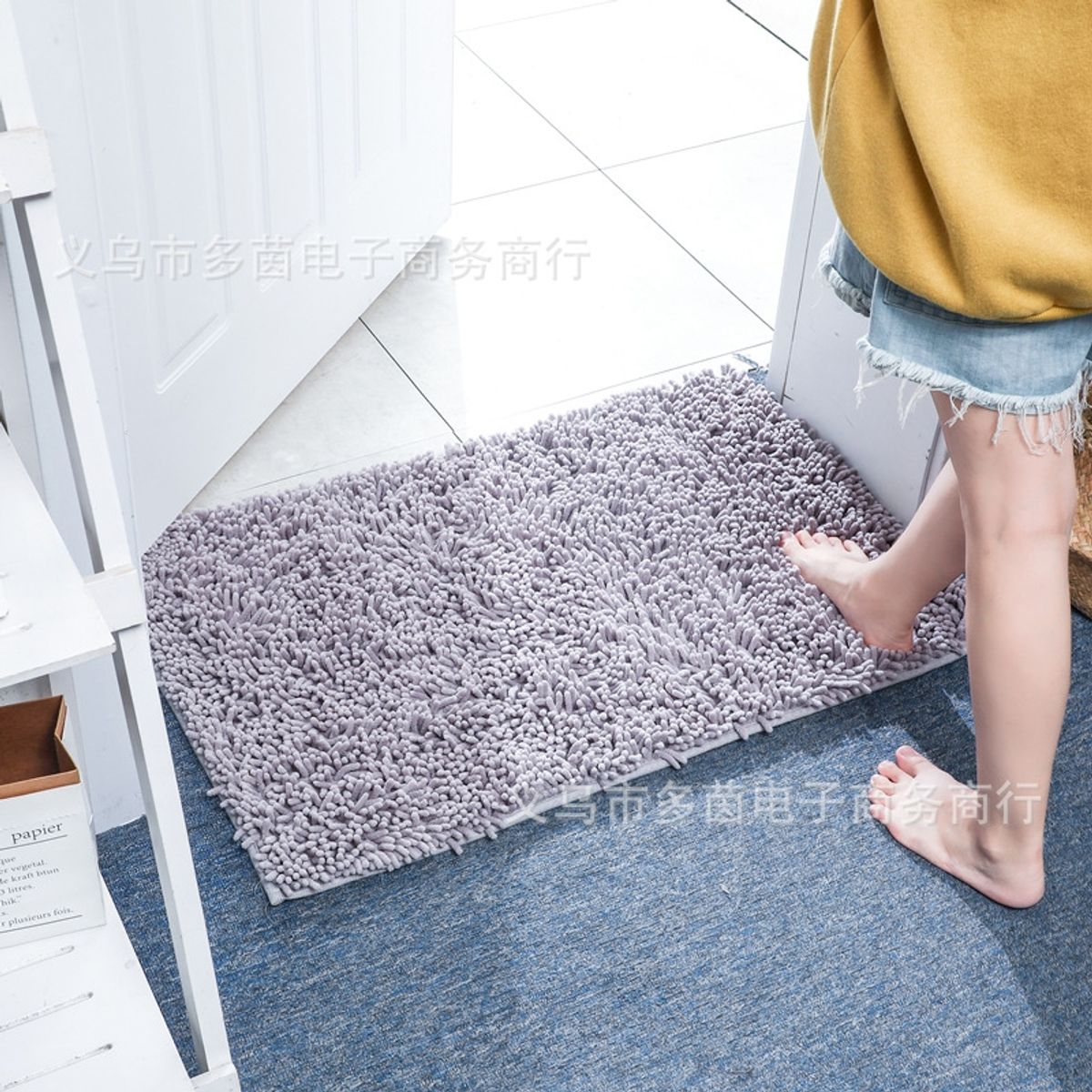 EDWINAYY - Alfombra Piso De Ba?o Engomada Antideslizante Secado Rapido