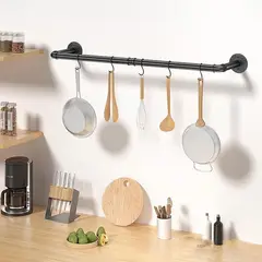 AIZO - 185cm Perchero De Pared Estante De Metal Para Ropa Multiusos