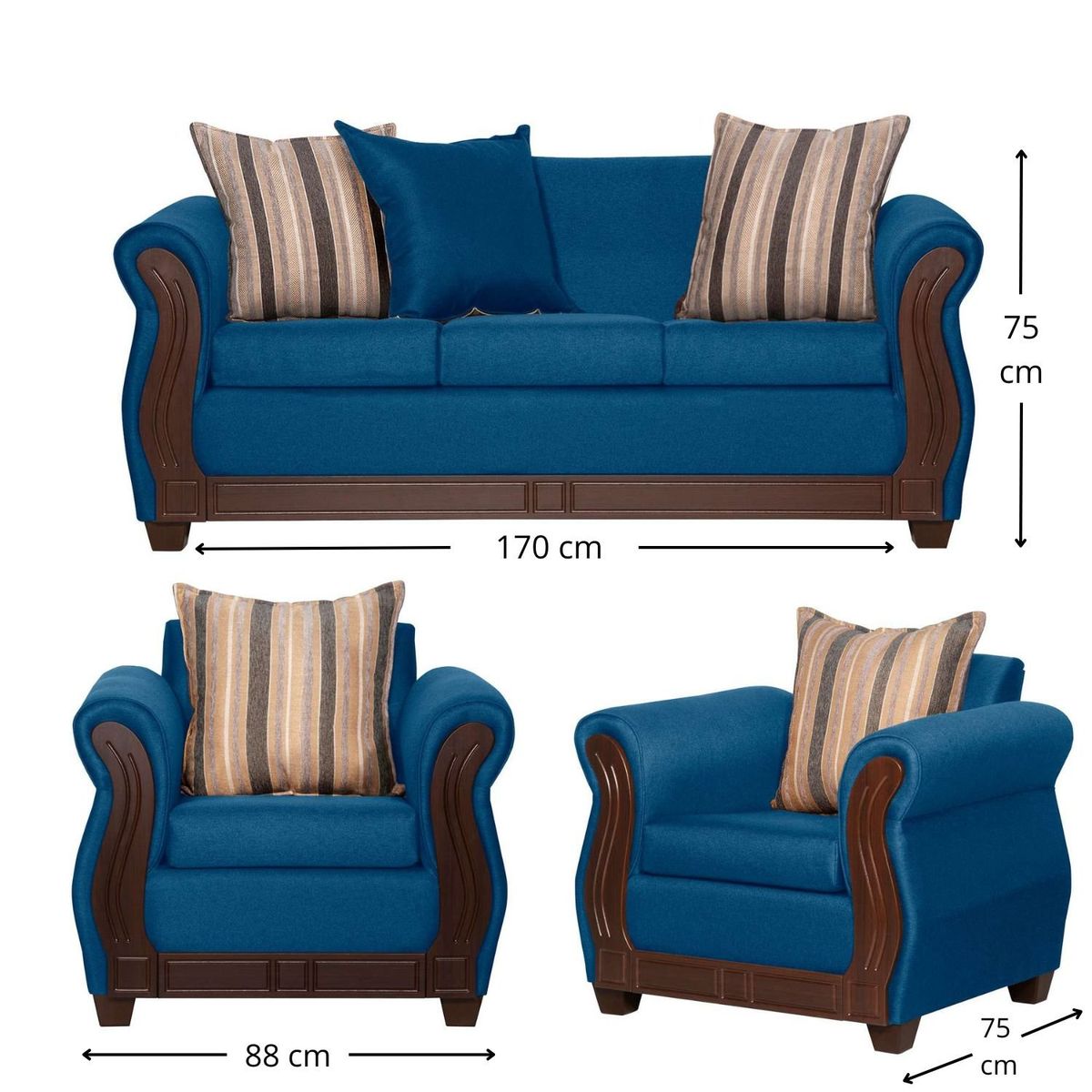 RUZAM MOBEL - LIVING ATENAS 3-1-1 AZUL