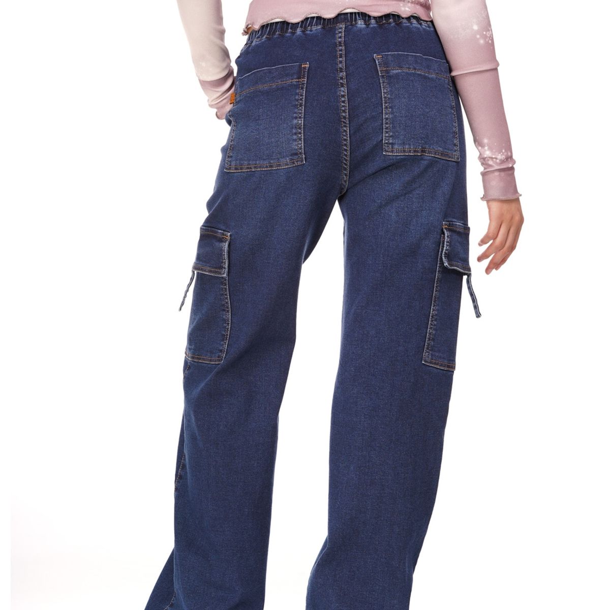 EFESIS - Jeans Mujer Jeans tedy wide pretina elasticada y bolsillos EFESIS