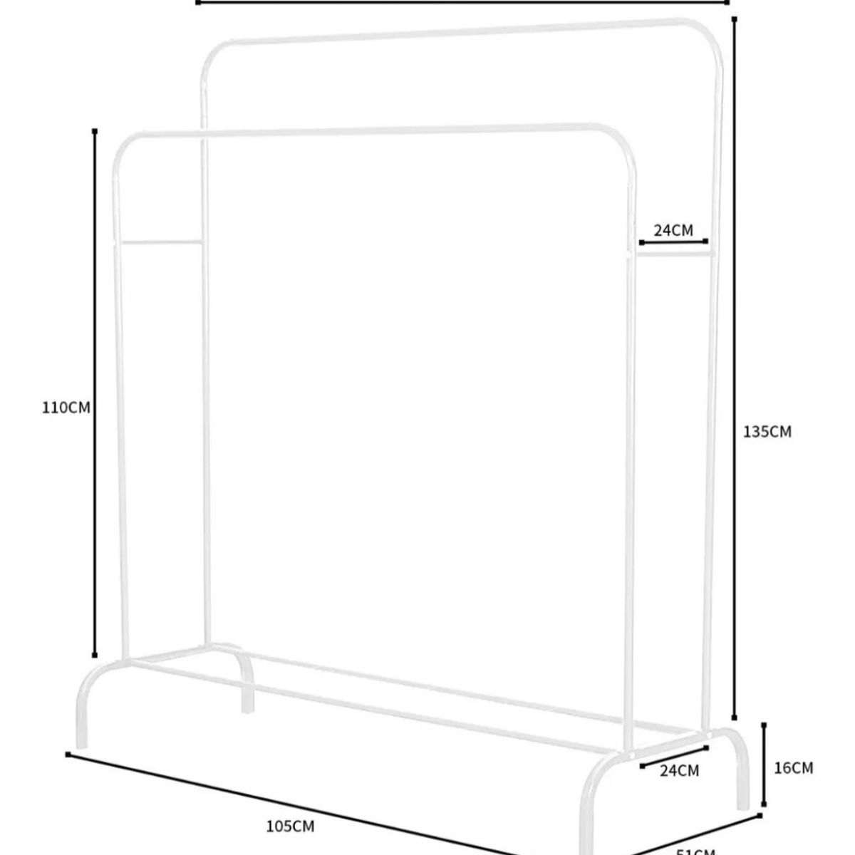 GENERICO - Perchero Colgador De Ropa Tendedero Acero Inoxidable Doble