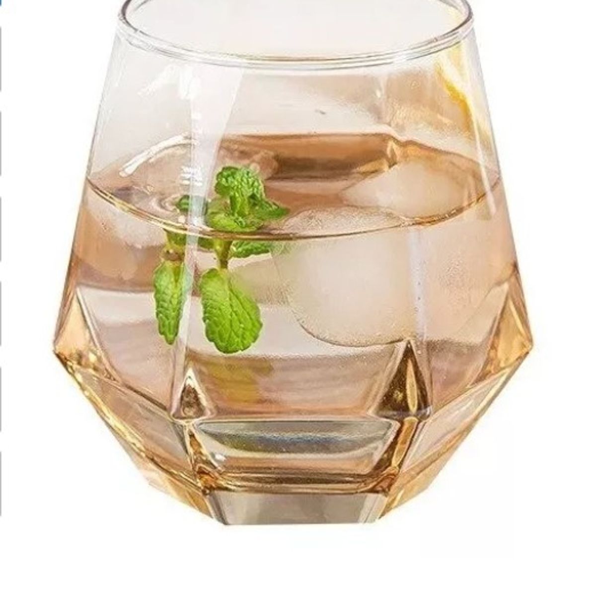 GENERICO - Set 6 Vasos Estilo Nordico Diamante Whiskey Cognac Ron Color Ambar