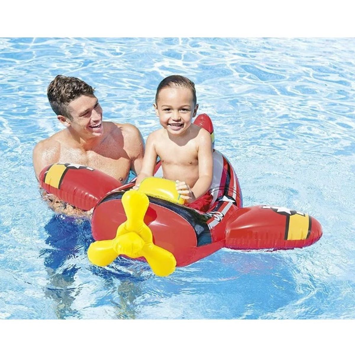 GENERICO - Mini Bote Niños Inflable Intex Avión Rojo