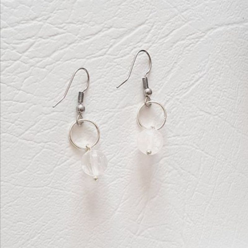 GENERICO - Delicados aros de cuarzo rosa