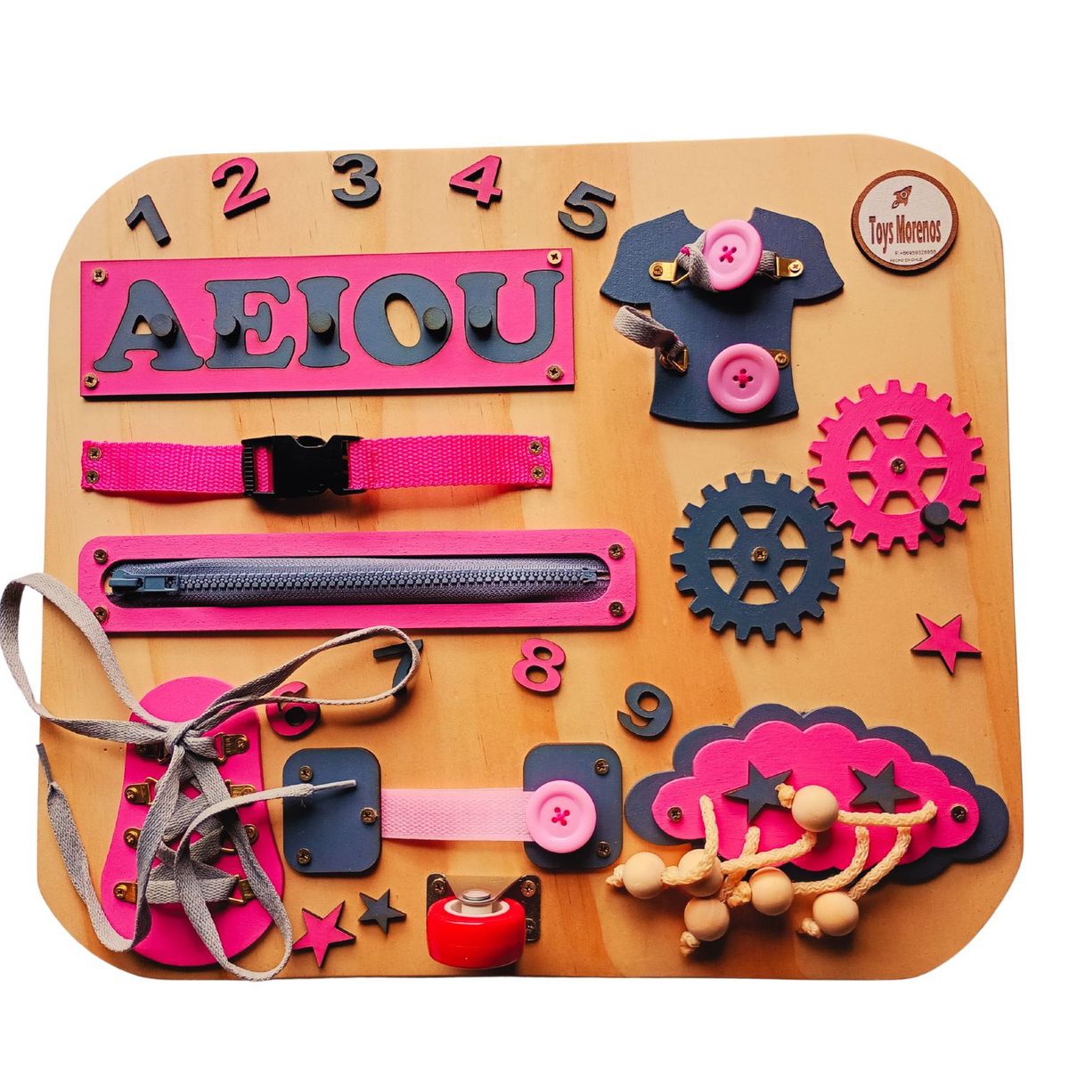 GENERICO - PANEL MONTESSORI SENSORIAL ROSADO 35X40 CMS