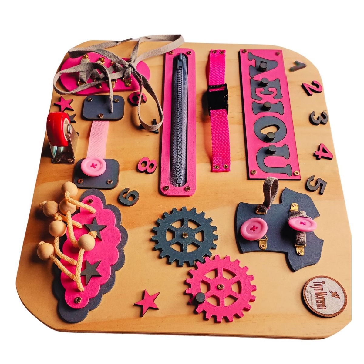 GENERICO - PANEL MONTESSORI SENSORIAL ROSADO 35X40 CMS