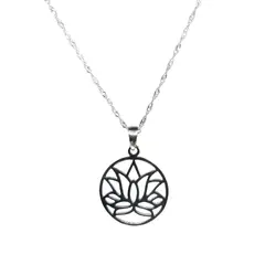 GENERICO - Collar Flor de Loto de Plata Italiana