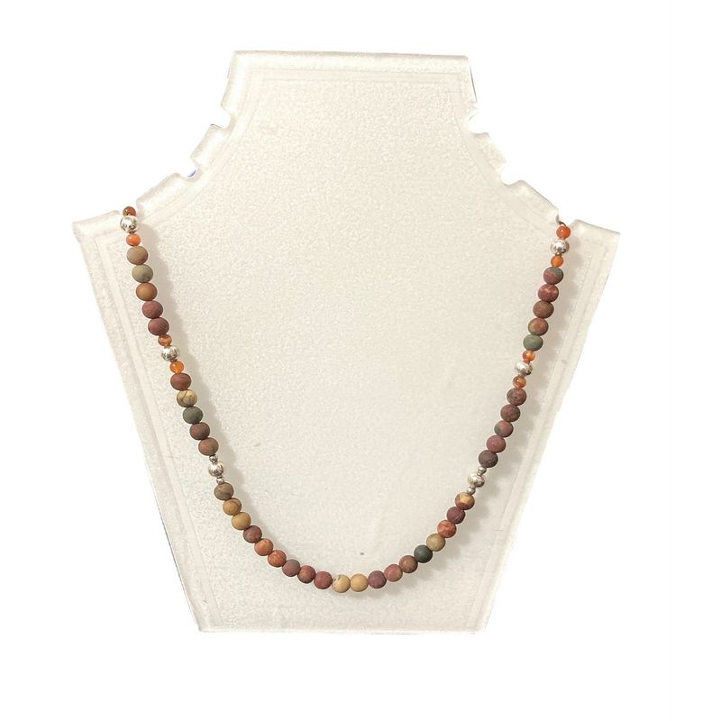 TAETHAI - Collar de plata 925 y piedra Jaspe opaco