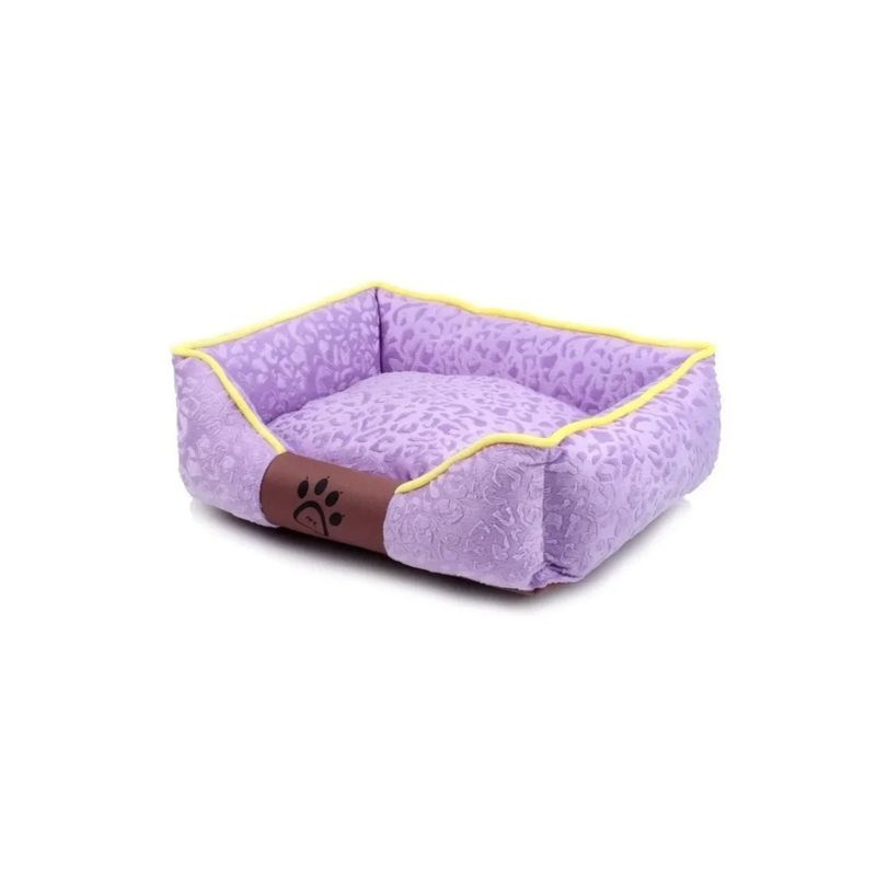 GENERICO - Cama Mascota Ultrasuave Gato Perro 56x46 Cm Violeta Y plato