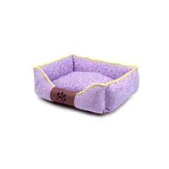 GENERICO - Cama Mascota Ultrasuave Gato Perro 56x46 Cm Violeta Y plato