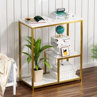 Mesa Auxiliar Estrecha Con Estantes De Almacenamiento 60x30 blanco