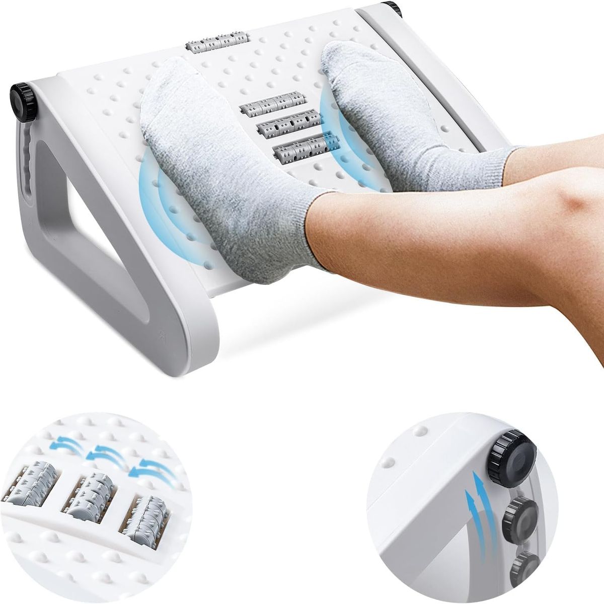 AIZO - AIZO Banco Pies 6 Alturas Preventivo Postura blanco en Casa o Trabajo