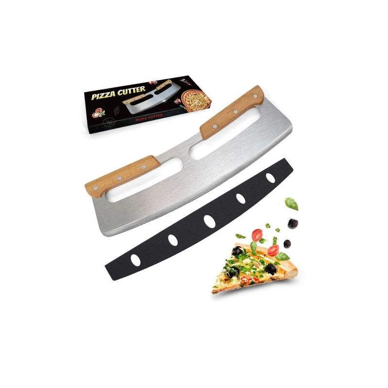 GENERICO - Cortador De Pizza Profesional Doble Mango 35 Cm Premium Inox