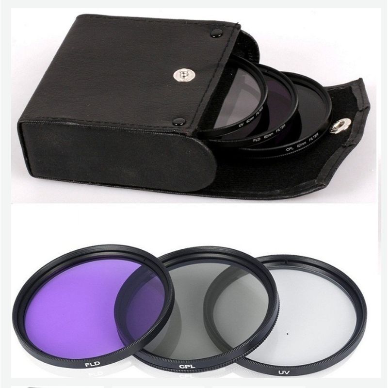GENERICO - KIT FILTROS UV POLARIZADOR Y FLUORESCENTE DE 49MM