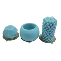 GENERICO - SET TIBET TURQUESA VHEXAGONO 80GR+CUENCO 140GR+VCILINDRO BURB 145GR 365GR +BASES