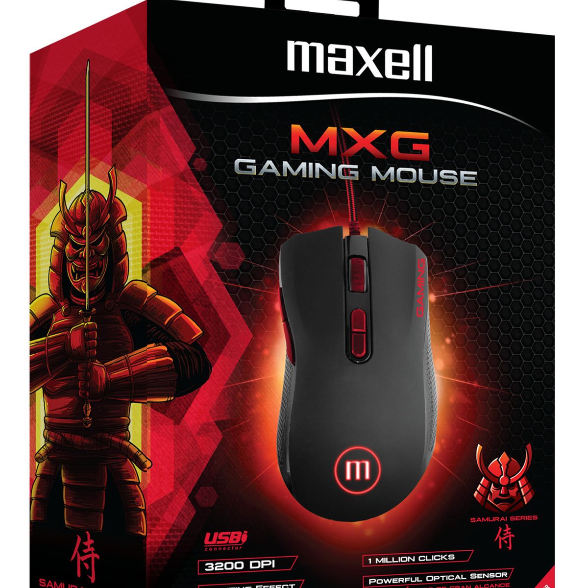 MAXELL - Mouse Gamer Maxell Led 7 Colores 3200 Dpi Usb 1.8mts MOWR-MXG