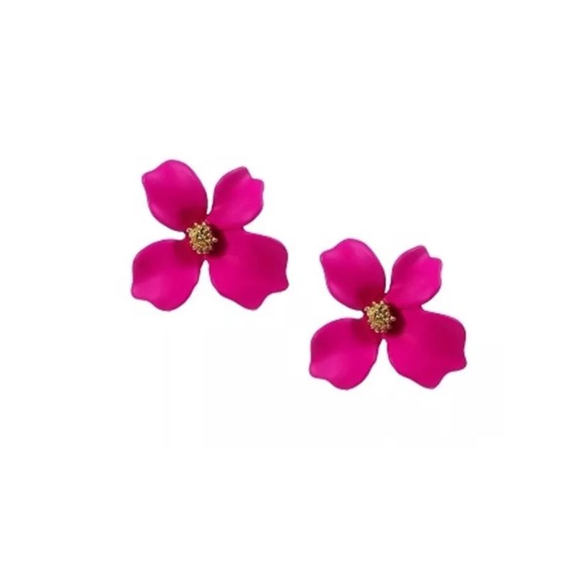 GENERICO - Aros Flor Color Fucsia