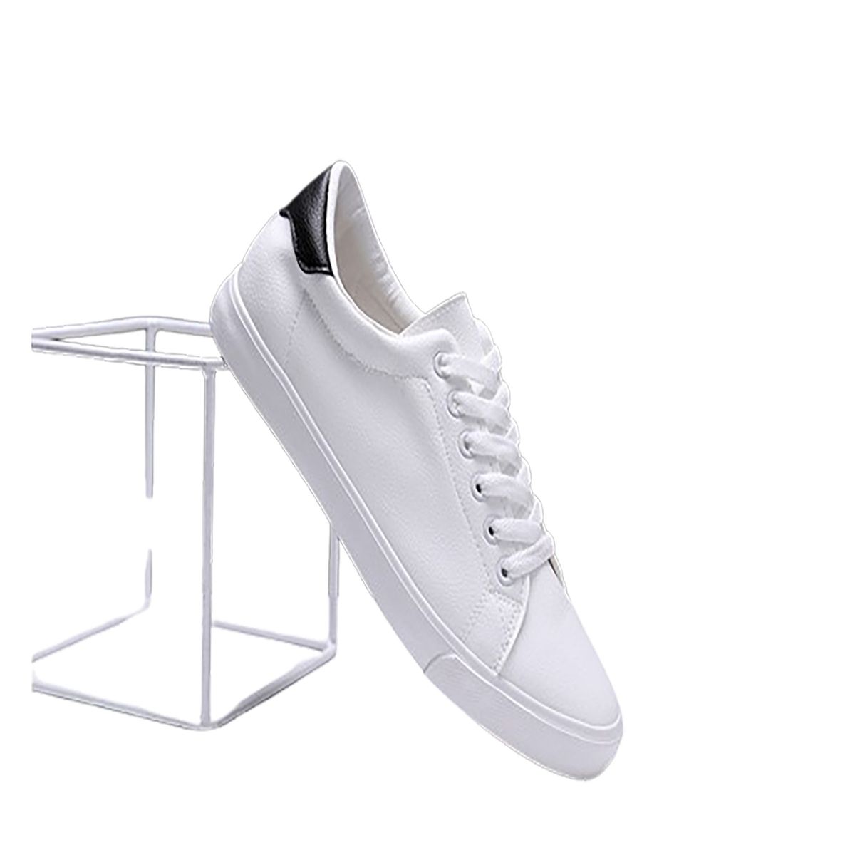 KEEJOIN - Zapatos blancos para hombre y mujer zapatos planos-Blanco B