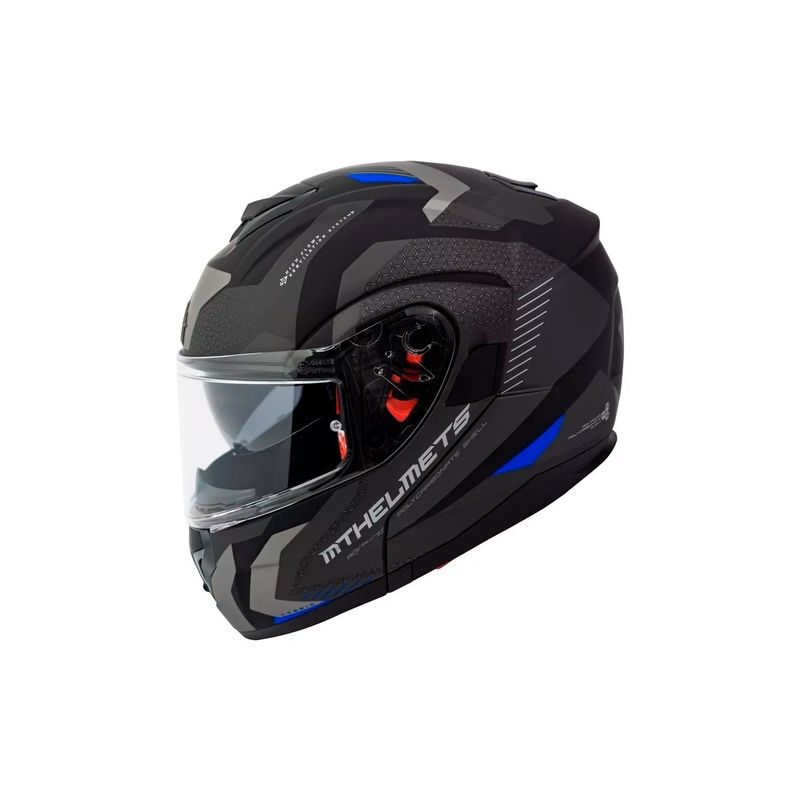 GENERICO - Casco De Moto Mt Helmets Atom Sv Híbrido Azul Mate + Fogoff