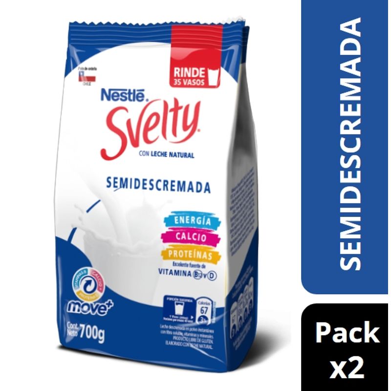 SVELTY - Leche En Polvo Svelty® Semidescremada Bolsa 700g X2