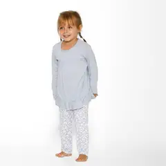 NALA - Pijama Leopardo Celeste Niña Manga Larga Pantalón Maternity