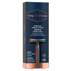GILLETTE - Máquina De Afeitar Clásica King C + 5 Navajas