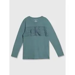 CALVIN KLEIN - Polera Niño Logo On Verde
