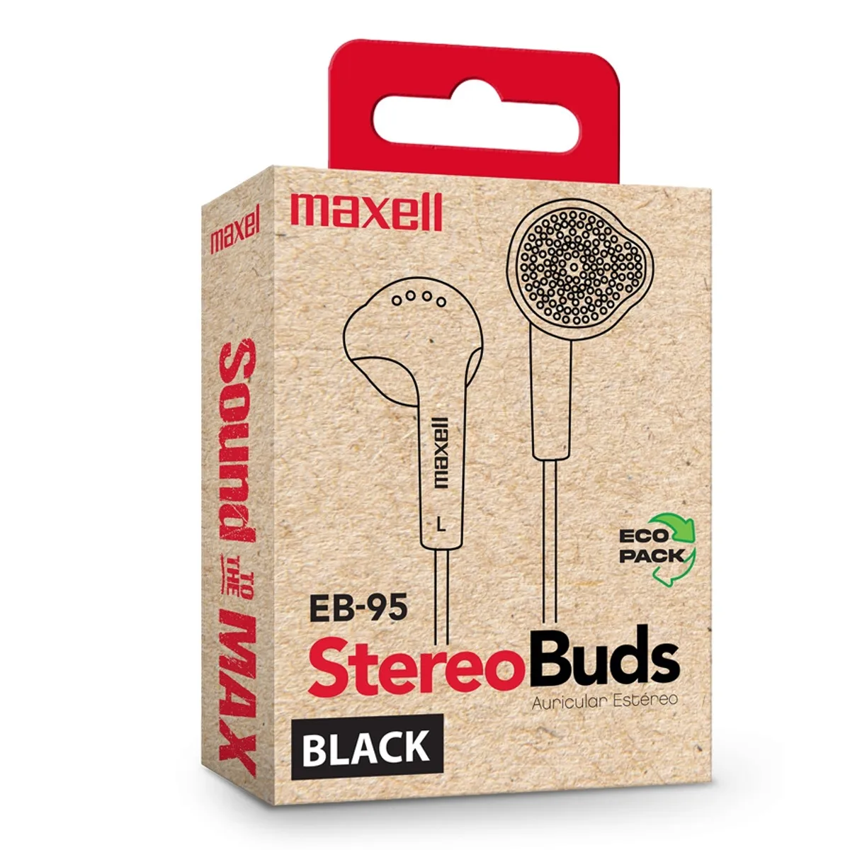 MAXELL - Audífono Estéreo Básicos De Botón Eb-95 Negro