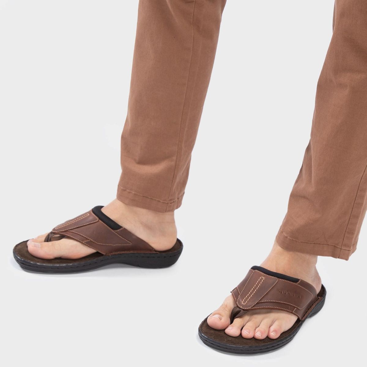 GUANTE - Sandalia abierta - Hombre - Capri - Guante - Chocolate