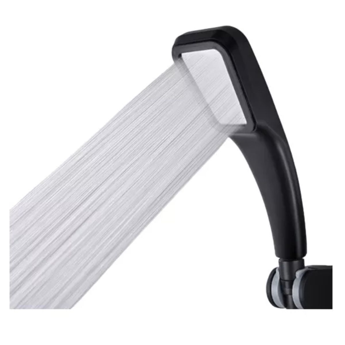 GENERICO - Cabezal Ducha Telefono Negro Aumenta Presion Presurizado