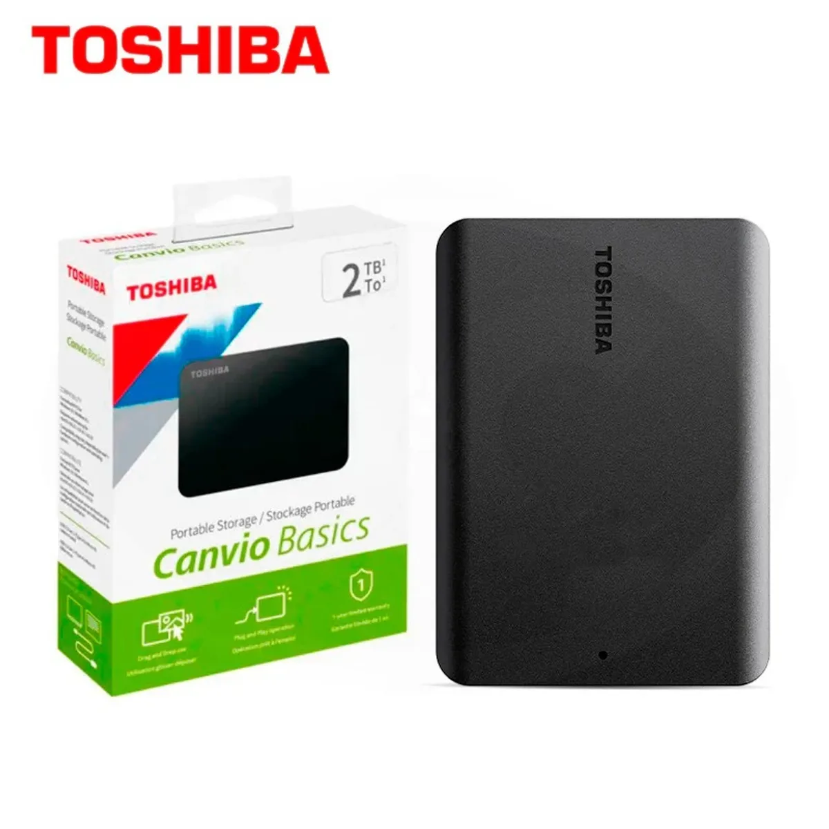 TOSHIBA - Disco Duro Externo Toshiba Canvio Basics 2Tb Usb 3.0 Negro