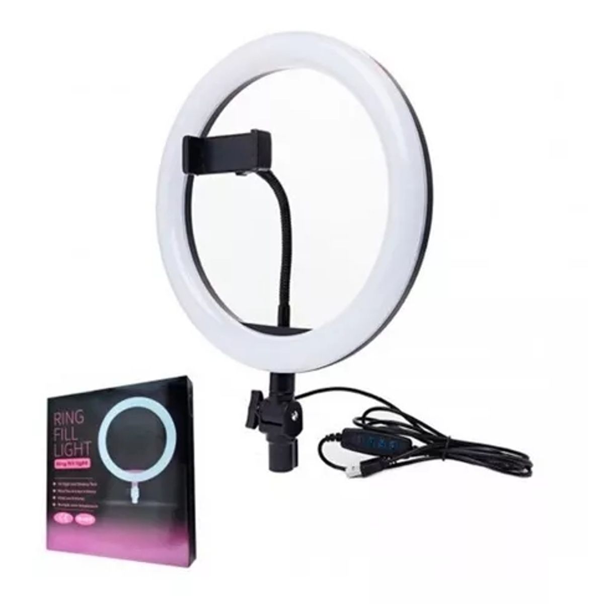 GENERICO - Aro Luz Led 26cm Control Cable Usb Tiktok