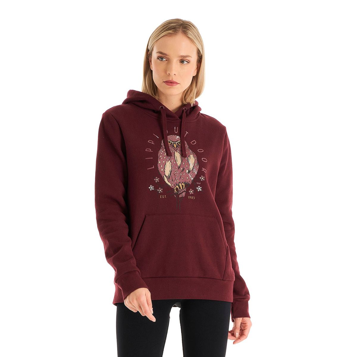 LIPPI - Poleron Mujer Insigne Hoody Sweatshirt Rojo Oscuro Lippi
