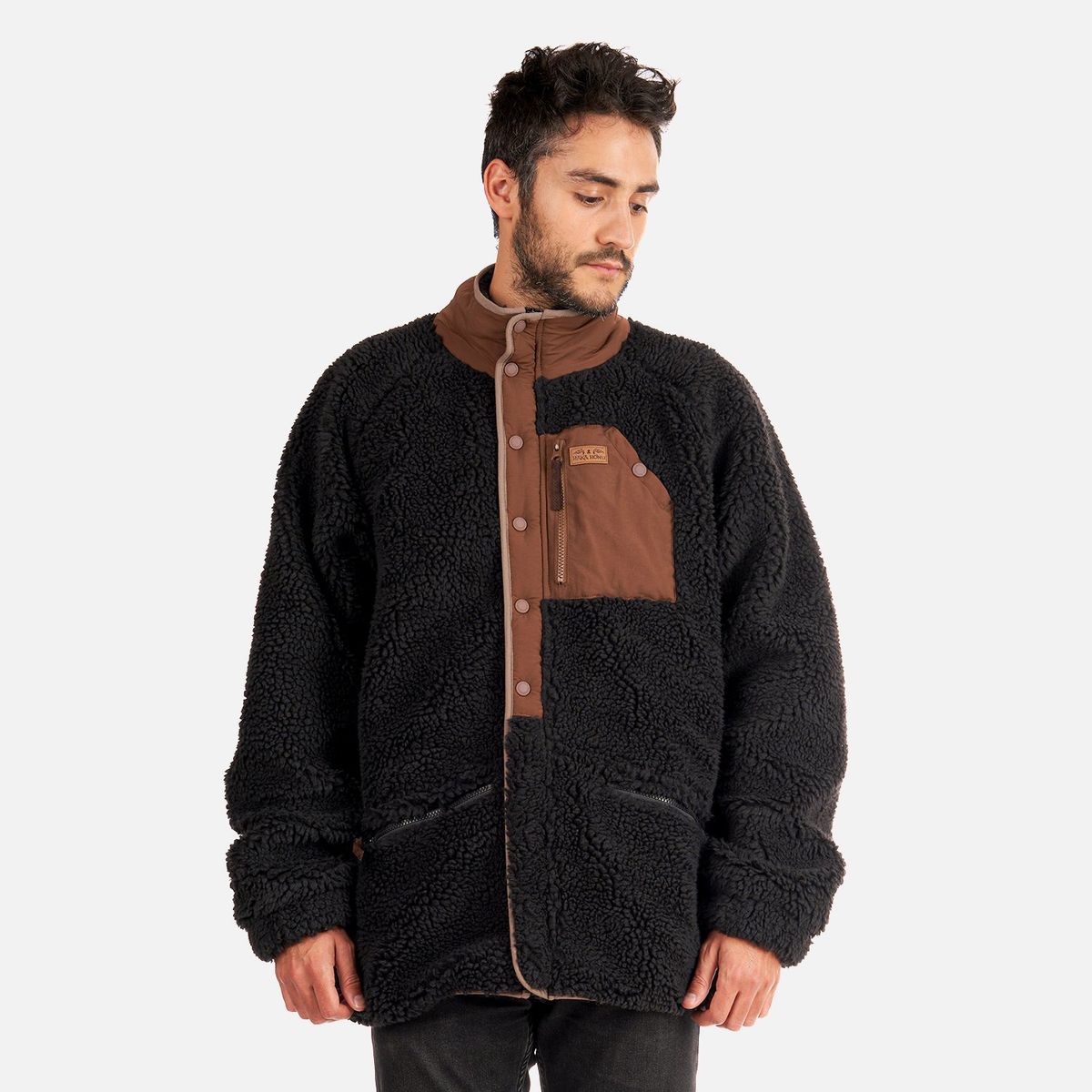 HAKA HONU - Chaqueta Hombre Zip-porrito Negro Haka Honu