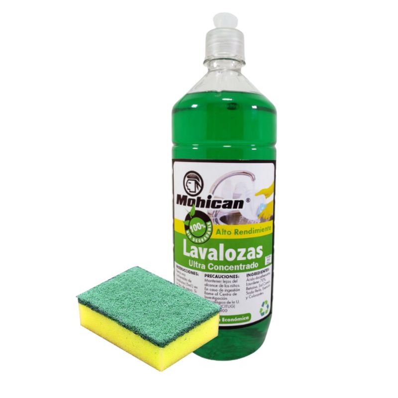 MOHICAN - PROMO LAVALOZA ULTRA CONC 1LT PUSH&PULL+ ESPONJA AMARILLA