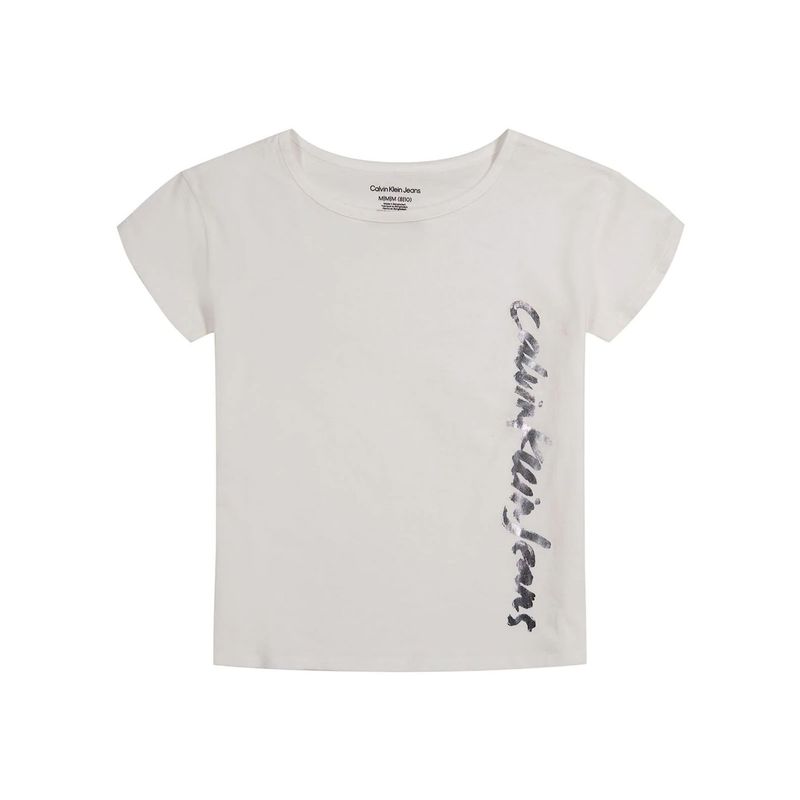 CALVIN KLEIN - Polera Script Logo Blanco Calvin Klein