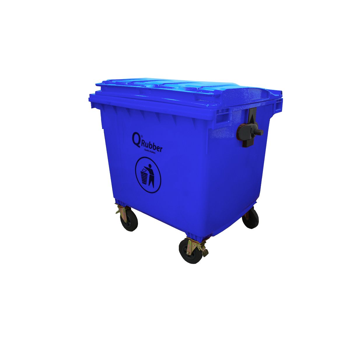 QRUBBER - Basurero Contenedor Basura 1100 lts azul QRubber